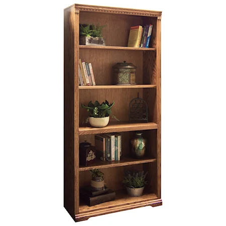 Bookcase with One Fixed and Three Adjustable Shelves